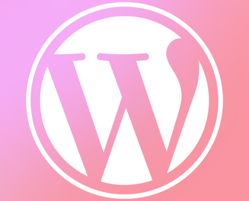 WordPress Logo auf pinkem Farbverlauf – WordPress als CMS für B2B-Websites