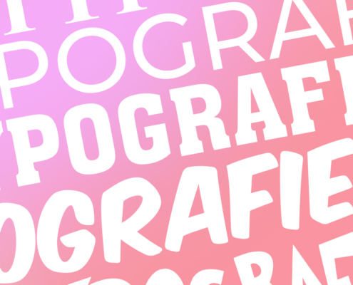 Typografie-Muster in Weiß auf pinkem Farbverlauf – Typografie Do's and Don'ts im Grafikdesign